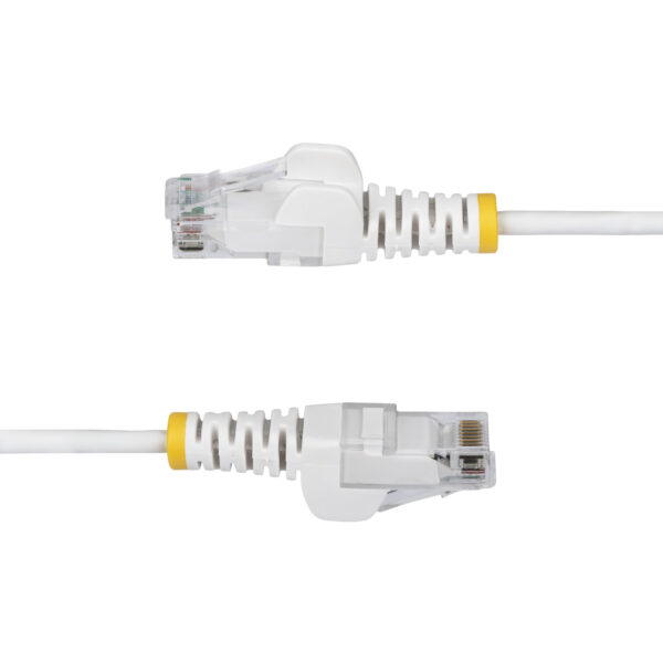 StarTech.com 7m White Slim CAT6 Ethernet Cable, Snagless, 100W PoE, UTP, LSZH, 28AWG Pure Bare Copper Wire, Slim RJ45 Network Patch Cord w/Strain Reliefs, Individually Tested