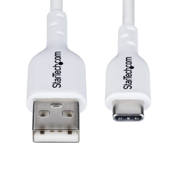 StarTech.com 3ft (1m) USB-A to USB-C Charging Cable, Charge & Sync, 3A, USB 2.0, TPE Jacket - White USB Charging Cord