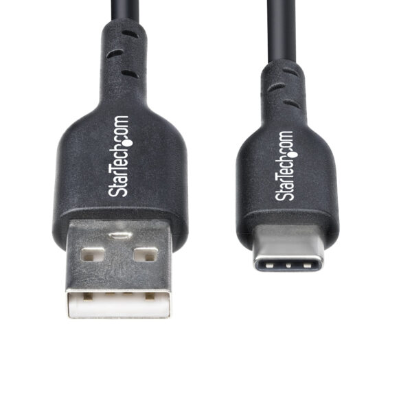 StarTech.com 3ft (1m) USB-A to USB-C Charging Cable, Charge & Sync, 3A, USB 2.0, TPE Jacket - Black USB Charging Cord
