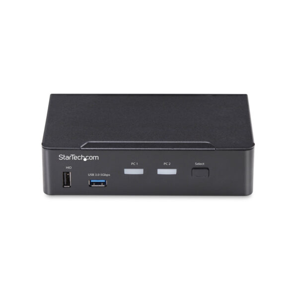 StarTech.com 2-Port DisplayPort KVM Switch, 4K 60Hz, DP 1.2, EDID Management, 2-Port USB 3.0 Hub, 4x USB HID Ports, TAA Compliant