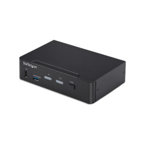 StarTech.com 2-Port DisplayPort KVM Switch, 4K 60Hz, DP 1.2, EDID Management, 2-Port USB 3.0 Hub, 4x USB HID Ports, TAA Compliant