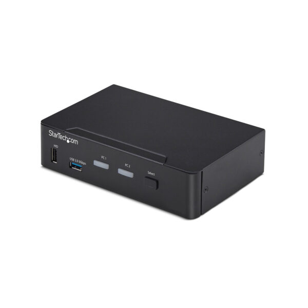 StarTech.com 2-Port DisplayPort KVM Switch, 4K 60Hz, DP 1.2, EDID Management, 2-Port USB 3.0 Hub, 4x USB HID Ports, TAA Compliant