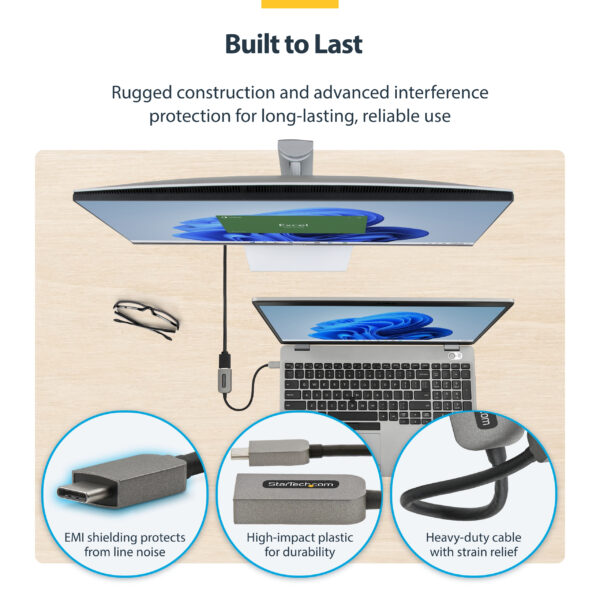 StarTech.com USB-C to HDMI Adapter, 4K 60Hz Video, HDR10, USB-C to HDMI Monitor Dongle, USB4 / Thunderbolt Compatible