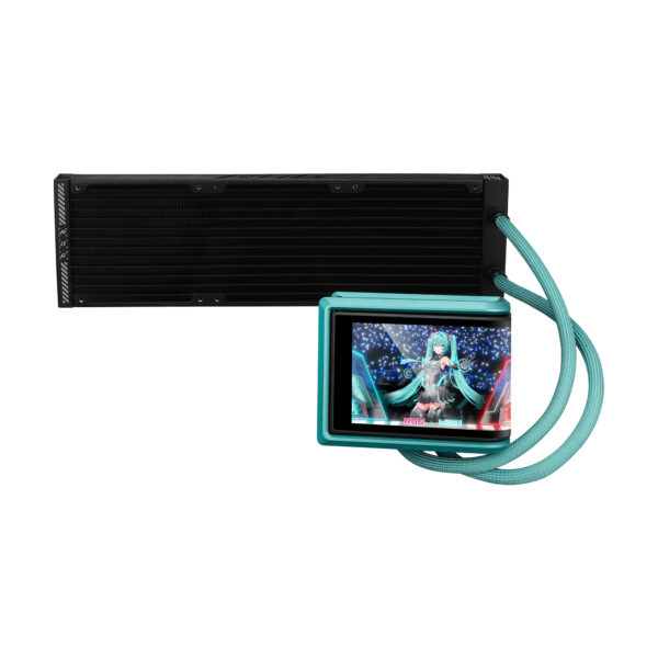 bc0dd3b05bfa94f7344a0b41fa4df8229122b274.jpg ASUS ROG RYUO IV 360 ARGB Hatsune Miku Edition Processor All-in-one liquid cooler 12 cm Black, Turquoise