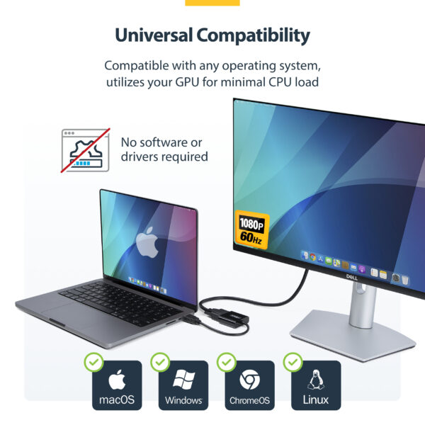 StarTech.com HDMI to VGA Adapter, Active Video Converter For Laptop/Desktop, 1920x1080 (1080p), HDMI Source to VGA Monitor/Display/Projector