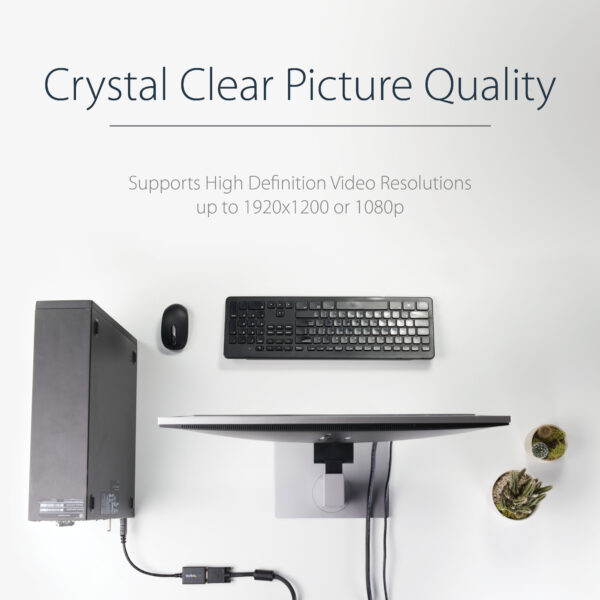 StarTech.com DisplayPort to VGA Adapter - Active DP to VGA Converter - 1080p Video - DisplayPort Certified - DP/DP++ Source to VGA Monitor Cable Adapter Dongle - Latching DP Connector