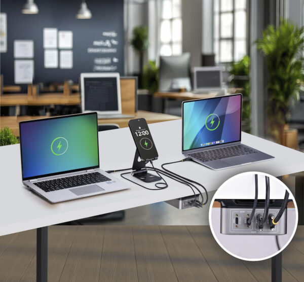 StarTech.com 4-Port Multi-Device USB-C Charger, 240W Total, Single Port 140W EPR, PD 3.1, Screw Locking Ports, Boardrooms, Bracket incl. for Surface Mounting