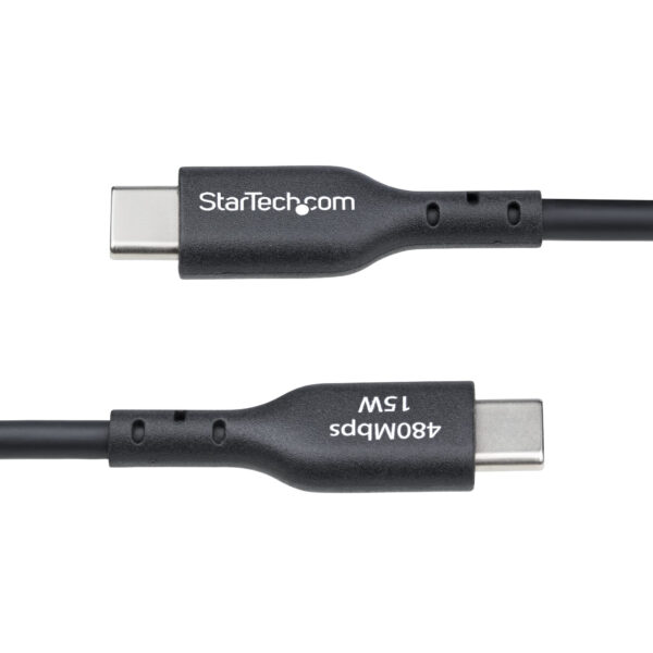 StarTech.com 6.6ft (2m) USB-A to USB-C Charging Cable, Charge & Sync, 3A, USB 2.0, TPE Jacket - Black USB Charging Cord