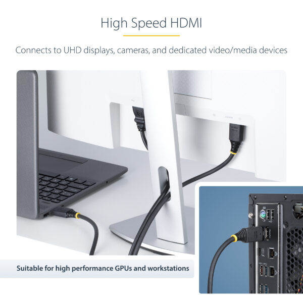 StarTech.com 30cm (1ft) High Speed HDMI Cable, 4K 60Hz/1440p 144Hz, HDR10/HDCP 2.2/ARC, 18Gbps, UHD HDMI 2.0 Cord for TV/Monitor/Display, TPE Jacket