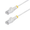 StarTech.com 7m White Slim CAT6 Ethernet Cable, Snagless, 100W PoE, UTP, LSZH, 28AWG Pure Bare Copper Wire, Slim RJ45 Network Patch Cord w/Strain Reliefs, Individually Tested