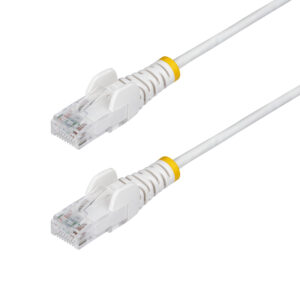 StarTech.com 1.5m White Slim CAT6 Ethernet Cable, Snagless, 100W PoE, UTP, LSZH, 28AWG Pure Bare Copper Wire, Slim RJ45 Network Patch Cord w/Strain Reliefs, Individually Tested
