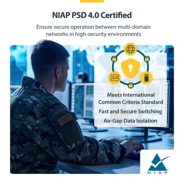 StarTech.com Secure 2-Port Quad-Monitor KVM Switch, 2x DisplayPort In to 4x HDMI Out, 4K 30Hz, NIAP 4.0 Desktop KVM, Metal Housing, CAC Port, Made in the USA