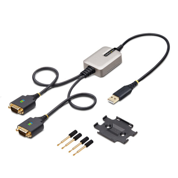 StarTech.com 2ft (60cm) 2-Port USB to Serial Adapter Cable,
