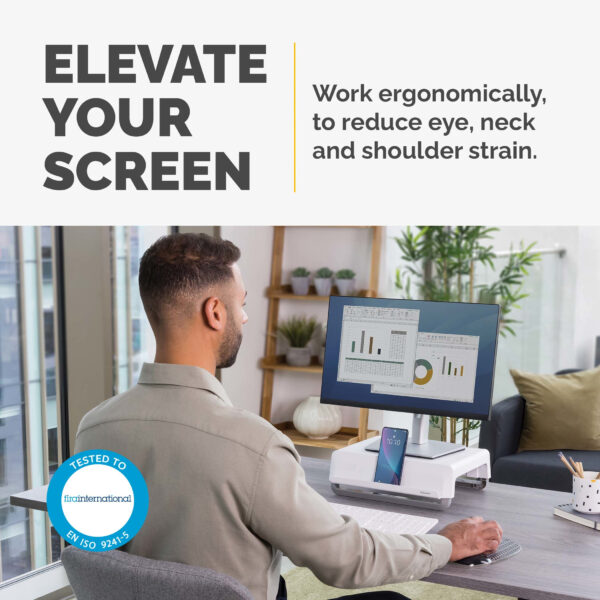 Fellowes Computer Monitor Stand with 3 Height Adjustments - Breyta Fellowes Computer Monitor Stand with 3 Height Adjustments - Breyta