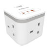 Fellowes Power Cube with 3 Power Socket Extension USB-A & USB-C Ports Fellowes Power Cube with 3 Power Socket Extension USB-A & USB-C Ports