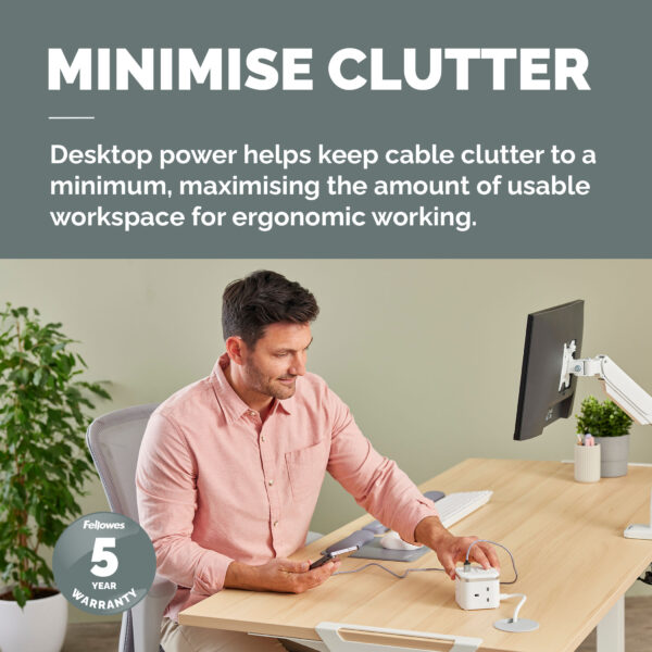 Fellowes Power Cube with 3 Power Socket Extension USB-A & USB-C Ports Fellowes Power Cube with 3 Power Socket Extension USB-A & USB-C Ports