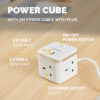 Fellowes Power Cube with 3 Power Socket Extension USB-A & USB-C Ports Fellowes Power Cube with 3 Power Socket Extension USB-A & USB-C Ports
