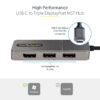 StarTech.com 3-Port USB-C Multi-Monitor Adapter, USB Type-C to 3x