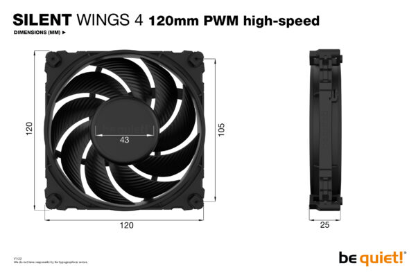 be quiet! SILENT WINGS 4 | 120mm PWM high-speed Computer case Fan 12