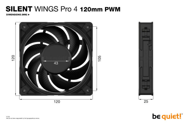 be quiet! SILENT WINGS PRO 4 | 120mm PWM Computer case Fan 12 cm