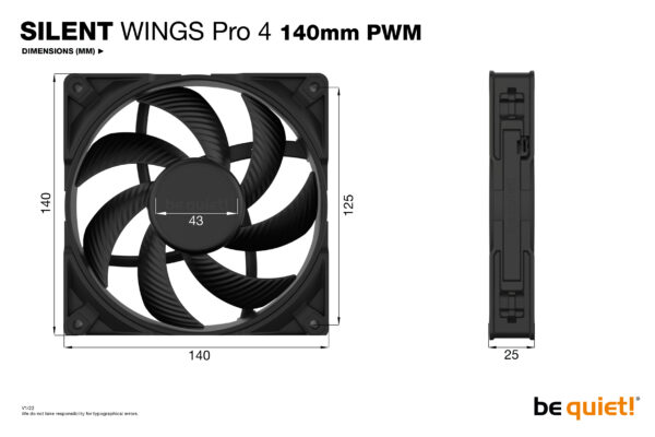 be quiet! SILENT WINGS PRO 4 | 140mm PWM Computer case Fan 14 cm