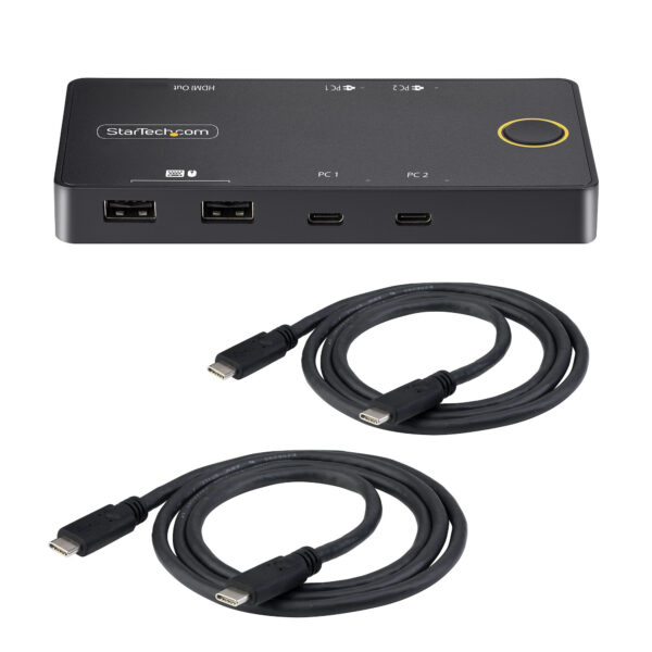 StarTech.com 2-Port USB-C KVM Switch, Single-4K 60Hz HDMI Monitor,