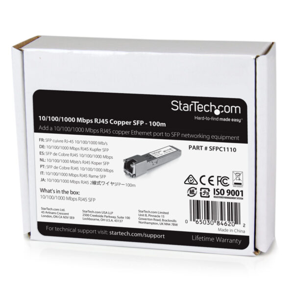 StarTech.com Cisco SFP-GE-T Compatible SFP Transceiver Module
