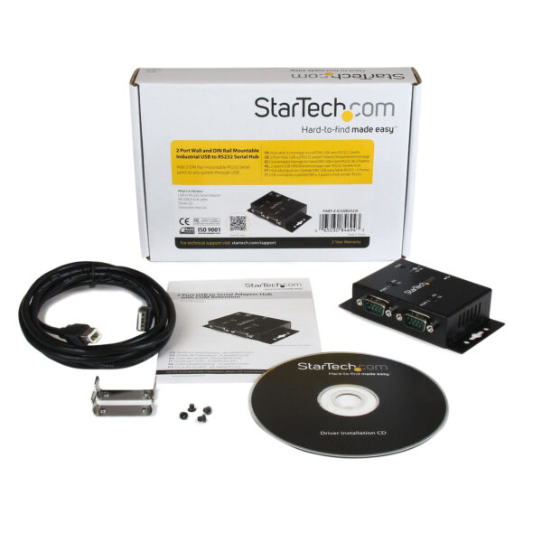 StarTech.com 2 Port Industrial Wall Mountable USB to Serial Adapter