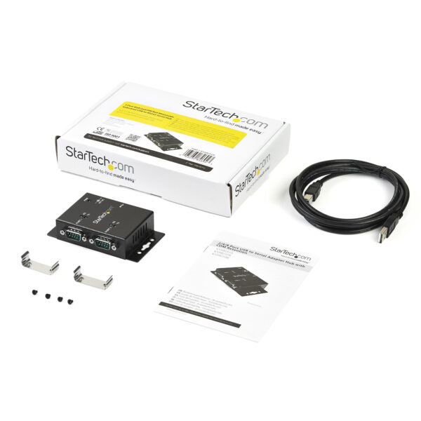 StarTech.com 2 Port Industrial Wall Mountable USB to Serial Adapter