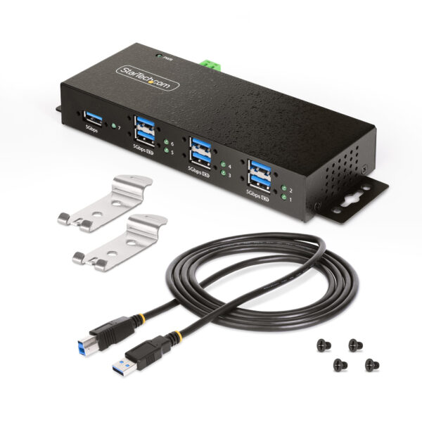 StarTech.com 5G7AINDRM-USB-A-HUB interface hub USB 3.2 Gen 1 (3.1 Gen