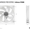 be quiet! Light Wings 140 mm PWM Reverse White Computer case Fan 14