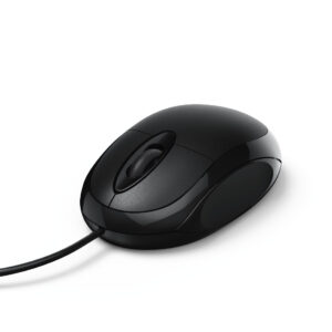 Hama MC-100 mouse Office Right-hand USB Type-A Optical 1000 DPI MC-100 CABLE MOUSE 3 BUTTON BLACK
