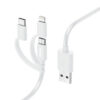 3IN1 MULTICHARGING CABLE 1M WHITE