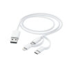 3IN1 MULTICHARGING CABLE 1M WHITE