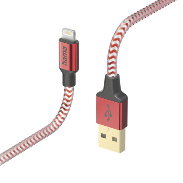 REFLECTIVE CABLE USBA LTNG 1.5M RED