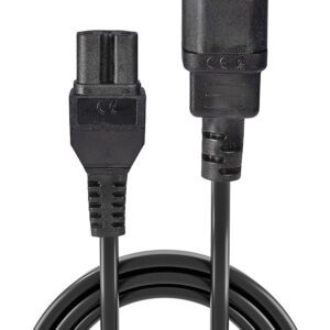 Lindy 2m IEC C14 to IEC C15 'Hot Condition' Power Cable, Black 2M IEC EXTENSION IEC C14 TO IEC C15