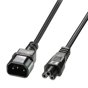 Lindy 1m C5 to C14 Mains Cable, lead free 1M IEC EXTCABLE IEC C14 TO IEC C5