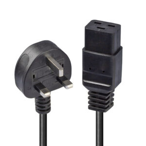 Lindy 2m UK 3 Pin Plug to IEC C19 Power Cable. Black 2MMAINSPOWERCABLEUK3PINPLUGTOIECC19