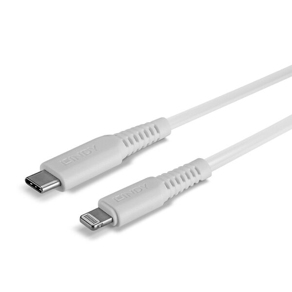 1M USB TYPE C TO LIGHTNING CABLE WHT