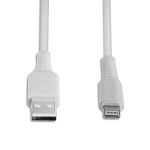 Lindy 1m USB to Lightning Cable, White 1M USB TO LIGHTNING CABLE WHITE