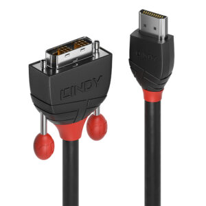 Lindy 2m HDMI to DVI Cable, Black Line 2M HDMI TO DVI-D CABLE BLACK LINE