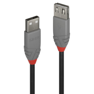 Lindy 3m USB 2.0 Type A Extension Cable, Anthra Line 3M USB 2.0 TYPE A EXT CABLE