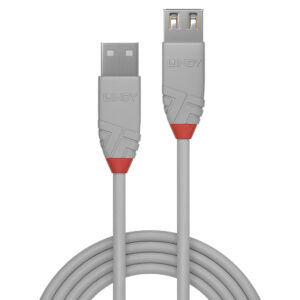 Lindy 1m USB 2.0 Type A Extension Cable, Anthra Line, Grey 1MUSB2.0TYPEAEXTENSIONCABLEANTHGREY