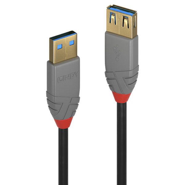 Lindy 0.5m USB 3.2 Type A Extension Cable, 5Gbps, Anthra Line Lindy 2m USB 3.2 Type A Extension Cable, 5Gbps, Anthra Line