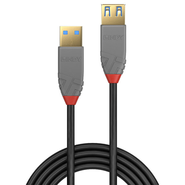 Lindy 0.5m USB 3.2 Type A Extension Cable, 5Gbps, Anthra Line Lindy 2m USB 3.2 Type A Extension Cable, 5Gbps, Anthra Line