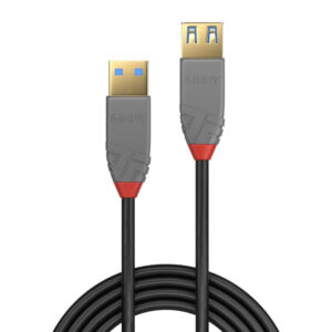 Lindy 1m USB 3.2 Type A Extension Cable, 5Gbps, Anthra Line 1M USB 3.0 TYPE A EXT CABLE