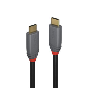 Lindy 1.5m USB 3.2 Type C to C Cable, 20Gbps, 5A, PD, Anthra Line 1.5MUSB3.1TYPECCABLE5APDANTH