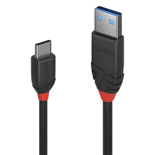 Lindy 1.5m USB 3.2 Type A to C Cable, 10Gbps, Black Line Lindy 1.5m USB 3.2 Type A to C Cable, 10Gbps, Black Line