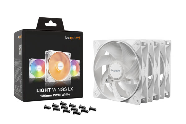be quiet! LIGHT WINGS LX 120mm PWM 3-Pack White Computer case Fan 12