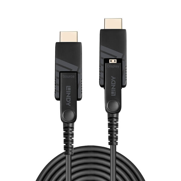 Lindy 40m Fibre Optic Hybrid Micro-HDMI 18G Cable with Detachable Lindy 40m Fibre Optic Hybrid Micro-HDMI 18G Cable with Detachable
